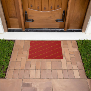 Elegant Merry Christmas Gold santa Sled xmas patte Doormat