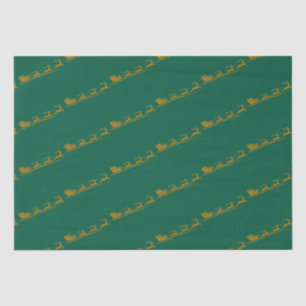 Elegant Merry Christmas Gold santa Sled xmas patte Tissue Paper