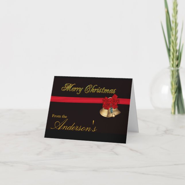 Elegant Merry Christmas Holiday Card (Front)