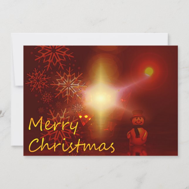 Elegant Merry Christmas Holiday Card (Front)