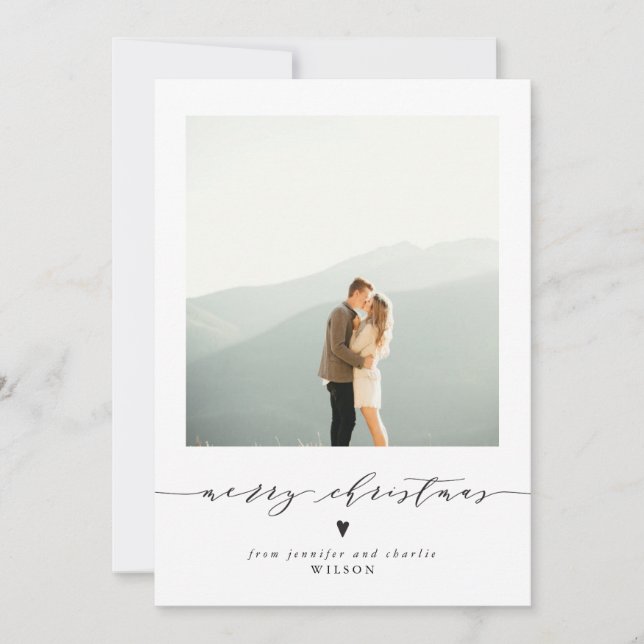 Elegant Merry Christmas Holiday Card (Front)