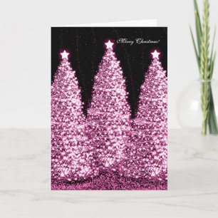 Elegant Merry Christmas Holiday Pink Sparkle