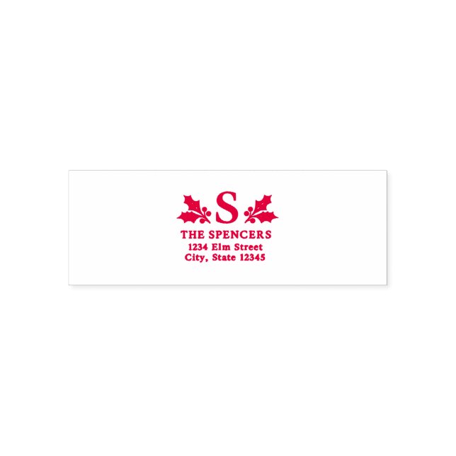 Elegant Merry Christmas Monogram Self-inking Stamp (Design)