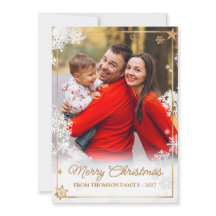 Elegant Merry Christmas Overlay Photo Snowflake