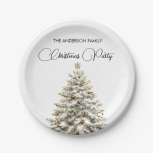 Elegant Merry Christmas  Paper Plate