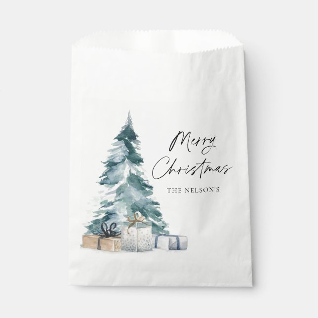 Elegant Merry Christmas Party Paper Favour Bag (Front)