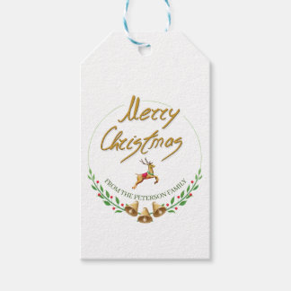 Elegant Merry Christmas Personalised Gift Tag