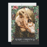 Elegant Merry Christmas Photo Arch Floral Holiday Card<br><div class="desc">Create your own personalised holiday cards in a minimalist design with modern elegant chic typography and custom photo with arch frame and watercolor floral accents.</div>