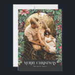 Elegant Merry Christmas Photo Arch Floral Holiday Card<br><div class="desc">Create your own personalised holiday cards in a minimalist design with modern elegant chic typography and custom photo with arch frame and watercolor floral accents.</div>