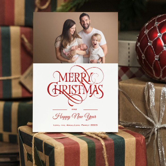 Elegant Merry Christmas Photo Holiday Card (Elegant Merry Christmas Photo Holiday Card)