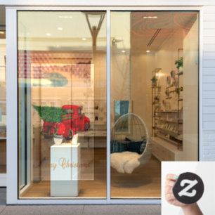 Elegant Merry Christmas Red Truck Pine Tree 