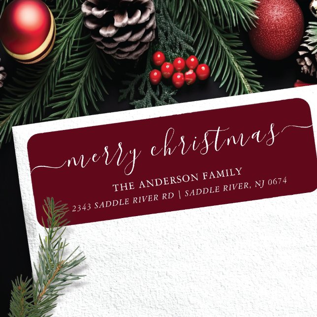 Elegant Merry Christmas Return Address Label (Creator Uploaded)