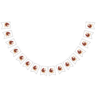 Elegant Merry Christmas Santa Claus Bunting