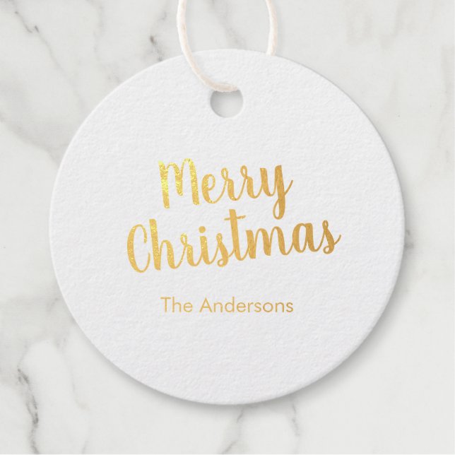 Elegant Merry Christmas Script Favour Tags (Front)