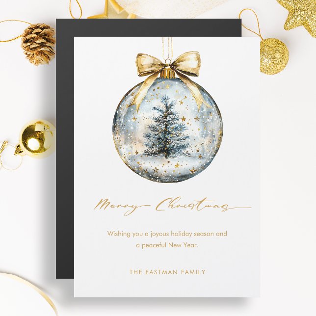 Elegant Merry Christmas Script Gold Ornament (Creator Uploaded)