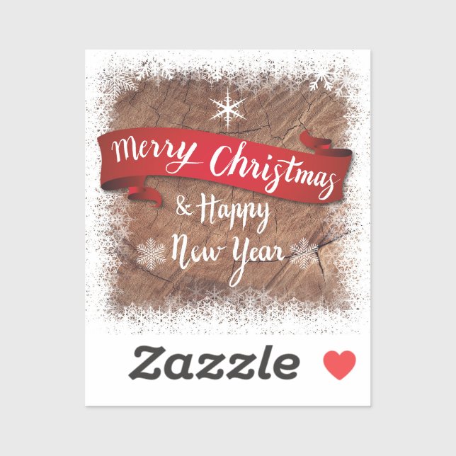 Elegant Merry Christmas Script White Snowflakes (Sheet)