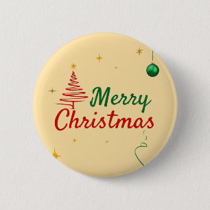 Elegant Merry Christmas Tree Holiday Design 6 Cm Round Badge