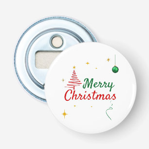 Elegant Merry Christmas Tree Holiday Design Bottle Opener