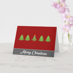 Elegant Merry Christmas with Christmas trees Card