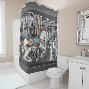 Elegant Merry Go Round Carousel Vintage Shower Curtain