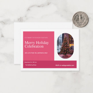 Elegant Merry Holiday Celebration Christmas Tree Card