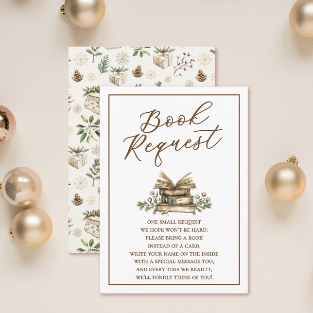 Elegant Merry Little Baby Shower Book Request Enclosure Card (Creator Uploaded)