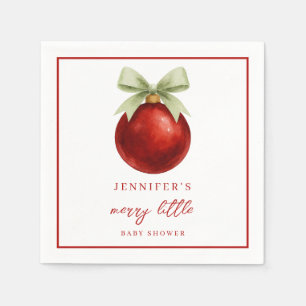 Elegant Merry Little Christmas Baby Shower Napkin