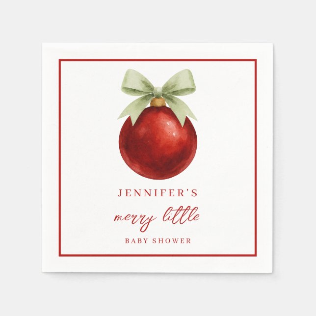 Elegant Merry Little Christmas Baby Shower Napkin (Front)