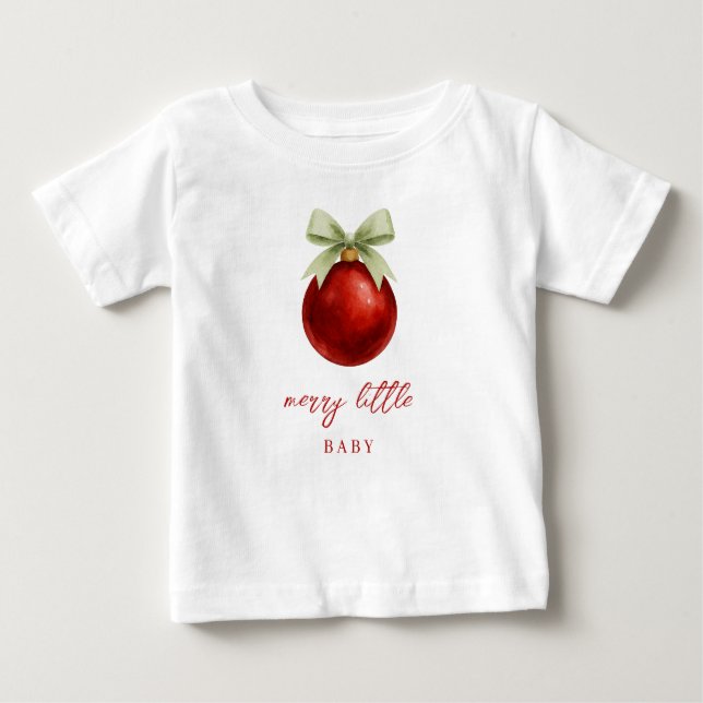 Elegant Merry Little Christmas Cute Baby T-Shirt (Front)