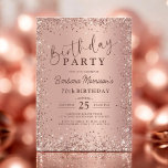 Elegant Metal Rose Gold Glitter 70th Birthday Chic Invitation<br><div class="desc">Celebrate a fabulous milestone with this Elegant Metal Rose Gold Glitter 70th Birthday Chic Invitation! Featuring a sleek metallic rose gold design with dazzling glitter details, this invitation is perfect for a stylish and sophisticated birthday celebration. Whether you're hosting an elegant dinner, cocktail party, or intimate gathering, this chic invite...</div>