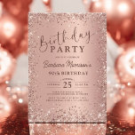 Elegant Metal Rose Gold Glitter 90th Birthday Chic Invitation<br><div class="desc">Celebrate a remarkable milestone with this Elegant Metal Rose Gold Glitter 90th Birthday Chic Invitation! Designed with a luxurious metallic rose gold finish and sparkling glitter details, this invitation is perfect for a stylish and sophisticated 90th birthday celebration. Whether hosting an elegant dinner, cocktail party, or intimate gathering, this chic...</div>