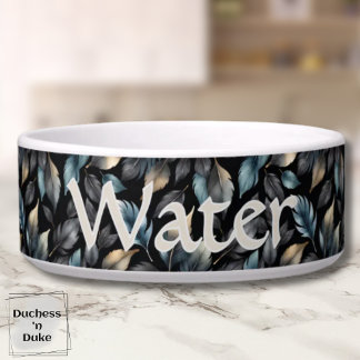 Elegant Metallic Botanical Leaves Personalized Bowl
