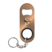 Elegant Metallic Bronze Gold Monogram Mens