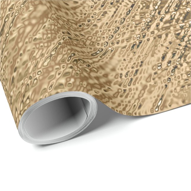 Elegant Metallic Gold Rough Textured Look Wrapping Paper (Roll Corner)