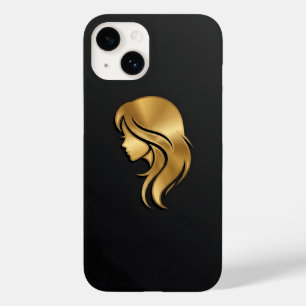 Elegant Metallic Gold Silhouette Profile Girl iPho Case-Mate iPhone 14 Case
