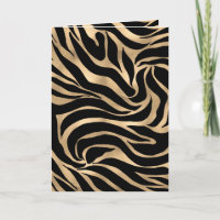 Elegant Metallic Gold Zebra Black Animal Print