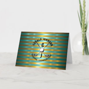 Elegant Metallic Golf Monogram Design Invitation