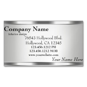 Elegant Metallic Look Silver on Silver Magnet