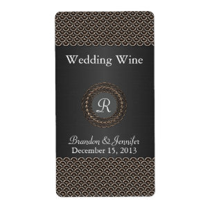 Elegant Metallic Look Wedding Mini Wine Labels