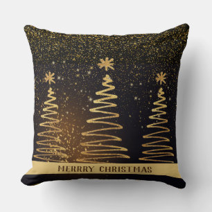 Elegant metallic modern luxurious black and gold cushion
