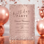 Elegant Metallic Rose Gold Glitter 18th Birthday  Invitation<br><div class="desc">Celebrate the big 1-8 with this Elegant Metallic Rose Gold Glitter 18th Birthday Invitation! This invitation features a shimmering metallic rose gold design with glitter accents that add a touch of glamour to the celebration. Perfect for marking the special milestone of turning 18, this chic and sophisticated invite sets the...</div>