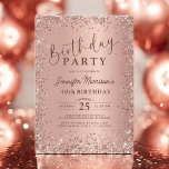 Elegant Metallic Rose Gold Glitter 40th Birthday  Invitation<br><div class="desc">Celebrate turning 40 in style with this Elegant Metallic Rose Gold Glitter 40th Birthday Invitation! Designed with a stunning rose gold metallic effect and shimmering glitter details, this invitation is perfect for a sophisticated and glamourous birthday celebration. Whether you're hosting a chic dinner, a fun cocktail party, or an elegant...</div>