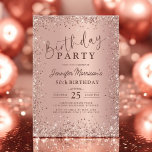 Elegant Metallic Rose Gold Glitter 50th Birthday  Invitation<br><div class="desc">Celebrate a fabulous milestone with this Elegant Metallic Rose Gold Glitter 50th Birthday Invitation! Featuring a shimmering rose gold design with a modern metallic effect, this stylish invitation sets the perfect tone for a glamourous 50th birthday celebration. Whether it's a chic dinner party or a lively soirée, this invite adds...</div>