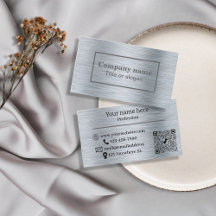 Elegant metallic silver Business Card