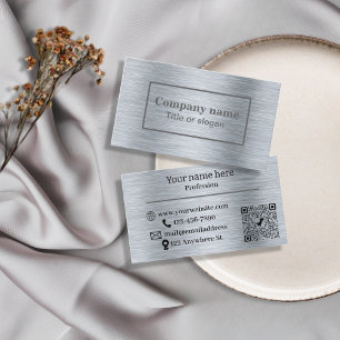 Elegant metallic silver Business Card