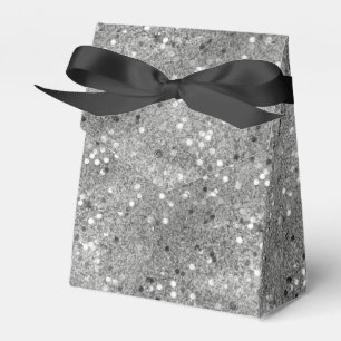 Elegant Metallic Silver Confetti Favour Box