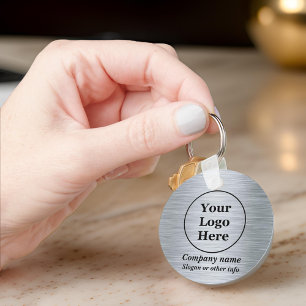 Elegant metallic silver key ring