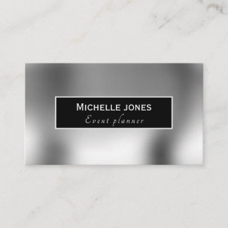 Elegant metallic silver minimal design business card