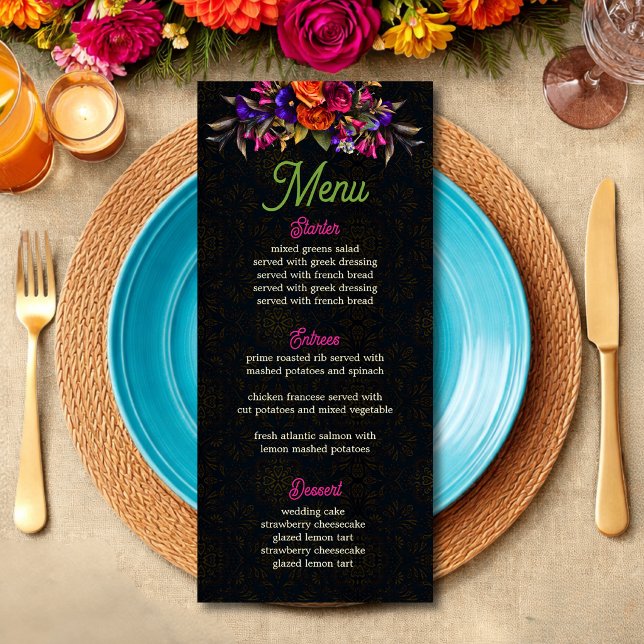Elegant Mexican flowers wedding Menu (Creator Uploaded)