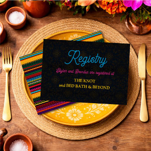 Elegant Mexican flowers wedding registry Enclosure Card
